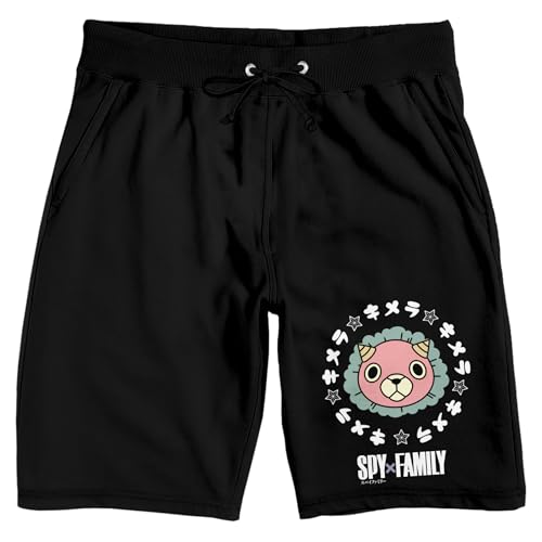 Spy x Family Chimera Face with Kanji Logo Men's Black Graphic Sleep Shorts