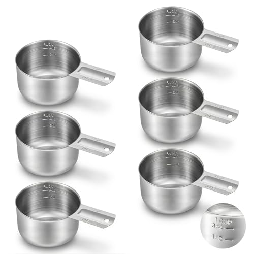6 Pack de vasos medidores 1 taza acero inox miniatura 1