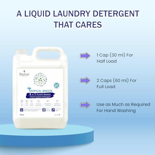 Image of Shatras Lavender Liquid Detergent 5 Litre - Concentrated Laundry Liquid for Fabric Care, Suitable for Top-Load & Front-Load Washing Machines and Hand Wash, Pack Of -2
