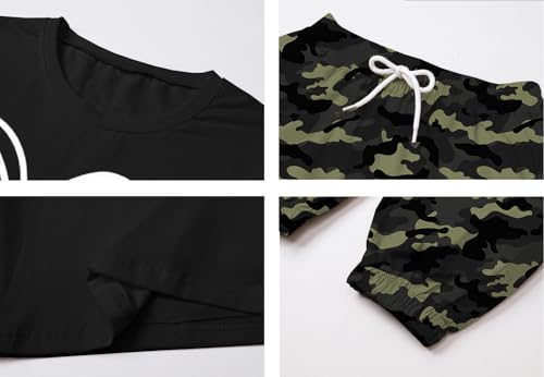 Image of Betusline Girls Fall Winter Clothing Sets, Long Sleeve Crop Top & Cargo Jogger Pants 2 Piece Outfit Sets,4T-14Y