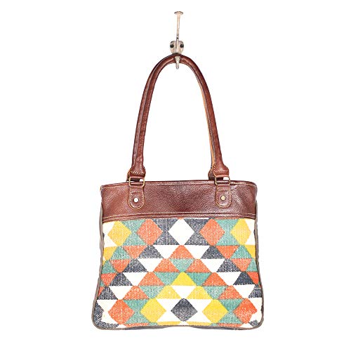Myra Bags Unwind Canvas, leather & Rug Small Bag S-18884