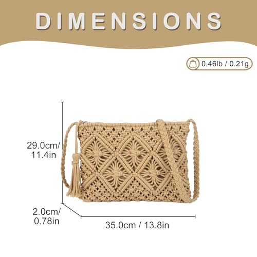 Gladdon Bohemian Small Crossbody Bag for Women Stylish Woven Shoulder Purses with Tassel2