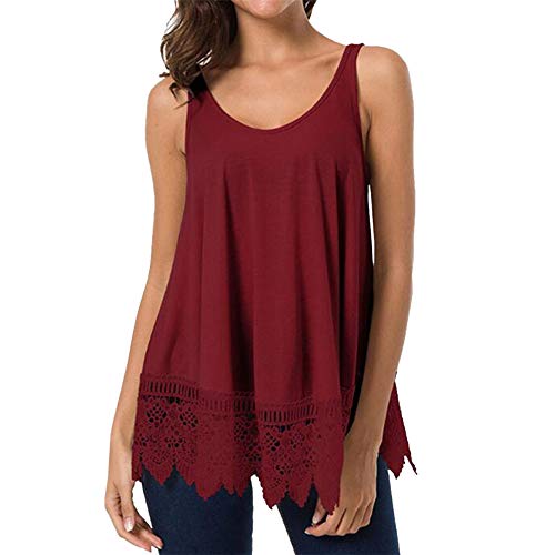 PRJN Camisola Informal de Verano sin Mangas para Mujer Camisetas sin Mangas Plisadas Camiseta Estilo Chaleco de algodón para Mujer Camisetas sin Mangas Cami clásicas de Color sólido Blusa sin Mangas