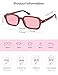 SOJOS Trendy Rectangle Polarized Sunglasses Womens Mens, Small Retro Fashion Thin Slim Square Sunnies SJ2610, Red/Light Red Tint