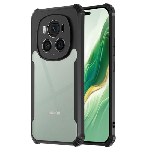 Image of Pikkme Crystal Clear Transparent Back Cover | Ultra Hyrbid | Full Camera Protection | Raised Edge | Bumper Case for Honor Magic 6 Pro 5G (Black)