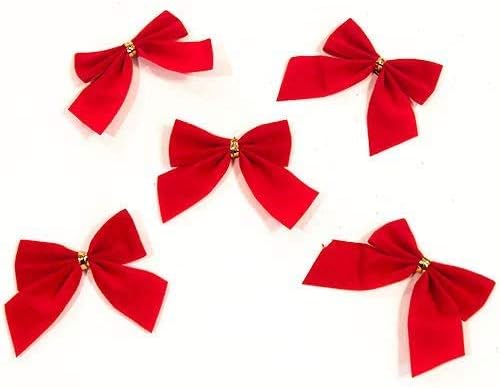 Toyland® Christmas Mini Red Velvet Bows - Pack of 18 - Approx Size 6cm - Traditional Decorations