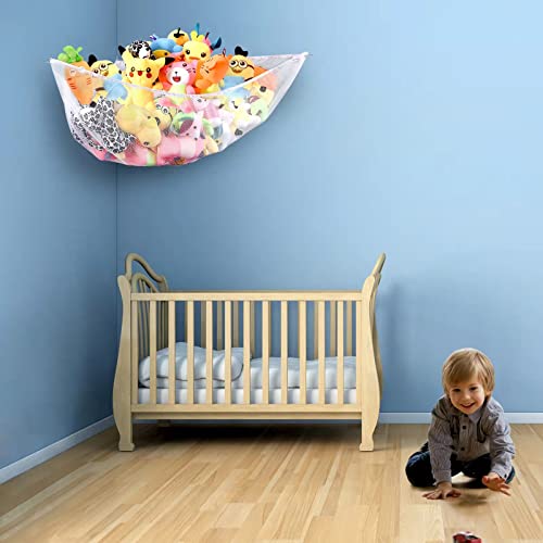 Stuffed Animal Hammock, 2 Pack, Nursery And Playroom Jumbo Toy Storage Net Organizer For Plush Toys, Kids Bedroom Décor, Rip-Resistant Stuff Animals Holder With Hanging Hardware By Ziz Home #TOP3