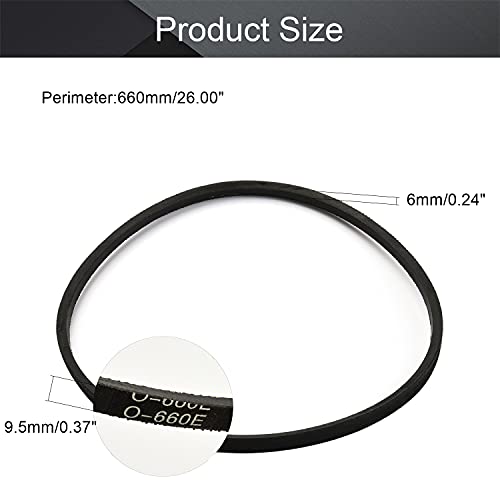Othmro O-660 Antriebs-Keilriemen, Innenumfang, industrieller Antriebsriemen, Gummi, Rasenmäher, Riemenantrieb für Ersatz, oberes Getriebe, Dreieck, Gummi, Rasen, Industrie, Deck: 660 mm, 1 Stück