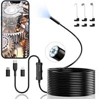 Endoskopkamera mit Licht, Ennovor 1920 HD Endoskop-Kamera Handy mit 8 LED Licht, Kein WLAN Erforderlich Inspektionskamera Wasserdichtes Ip67 Kanal-Kamera für Android & Tioknmg, Tablet (16.4 ft/5m)