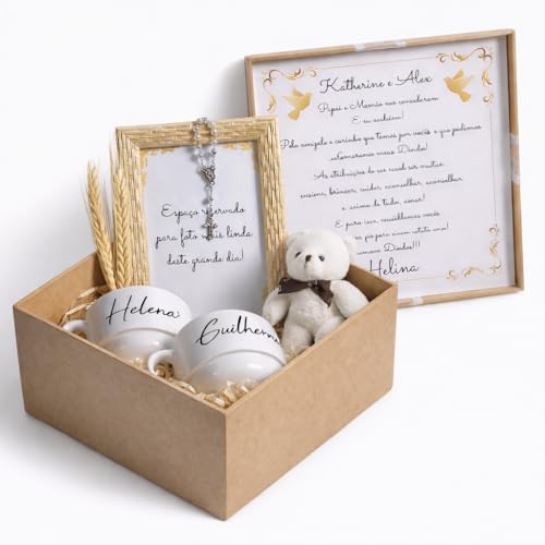 Convite para Padrinhos de Batismo com Ursinho de Pelucia