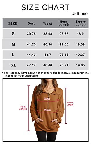 Prettygarden Women’s Casual Long Sleeve Lapel Zipper Sweatshirt Drawstring Loose Pullover Tops Dark Blue #TOP5