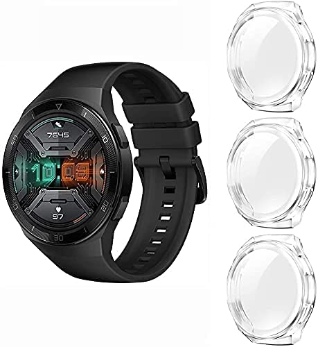 3-Pezzi Cover per Huawei Watch GT 2e Pellicola Protettiva HD Ultra Sottile Case Protezione Ultrasottil per GT 2e Custodia tpu
