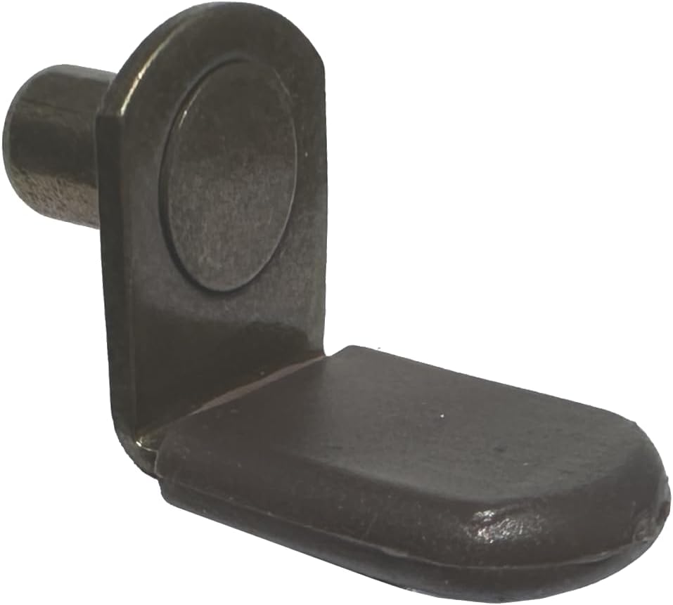 1/4" Glass Shelf Support Pegs w/Brown Vinyl Sleeve Bracket Style Antique Brass