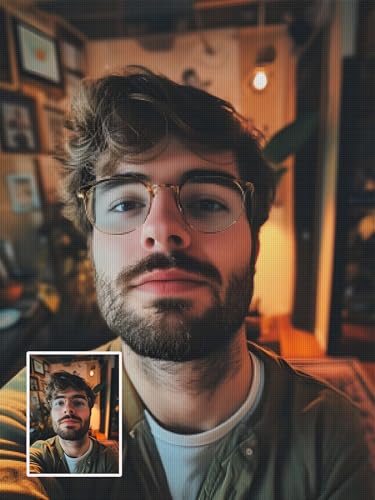 Diamond Painting Personalizado, Cuadro Diamantes Personalizado con Foto, DIY Diamond Painting Kit Completo, Pintar con Diamantes Personalizado para Manualidades, Regalos Personalizados 70x125cm L-123