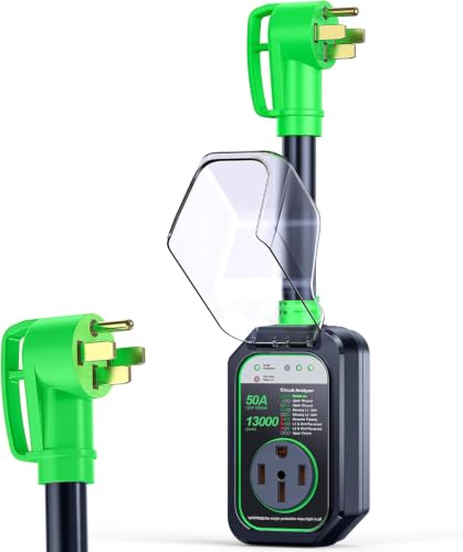 Image of GEARGO RV Surge Protector 50 Amp, ๐๐๐๐ ๐๐๐ฐ ๐๐ฉ๐ ๐ซ๐๐๐๐ 50 Amp Surge Protector for RV, RV Circuit Analyzer IP68 Waterproof, RV Adapter Plug for Camper Travel Trailers