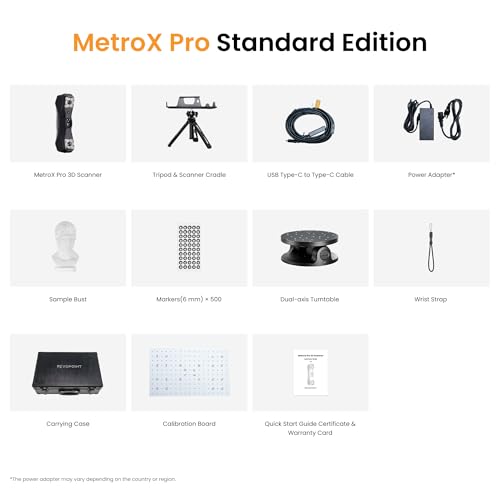 Image of Revopoint MetroX Pro 3D Scanner for 3D Printing Handheld, Industrial-Grade Precision 0.01mm, 30+15 Blue Laser Scan, Full Color Scanning, for Reverse Engineering & Automotive Modeling, Standard