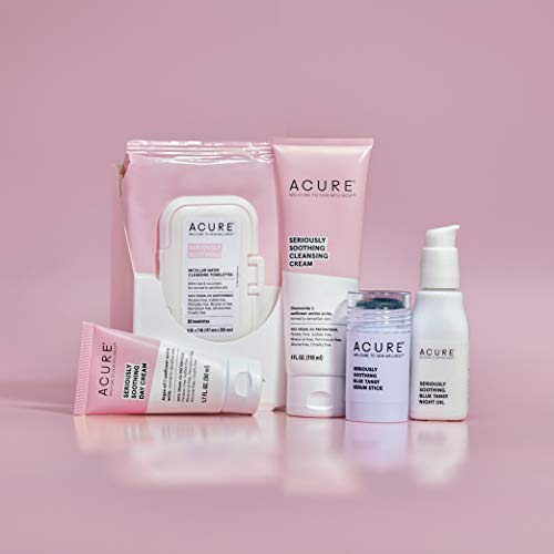 Acure Seriously Soothing Solid Serum 3 In 1, 100% Vegan, For Dry To Sensitive Skin, Blue Tansy & Black Currant, Multi-Functional - Spot Treatment, Hydrating Facial & Cleansing Balm, White, 1.7 Fl Oz #TOP6