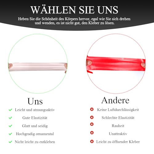 Bondage Tape 4-er Bondageset Fessel Set,16m*5cm Bondagetapes & Augenmaske Augenbinde Sex Bett,Elektrostatisches Tape ohne Kleber Design Tapes,Bondage Seil BDSMs Sexspielzeug für Paare Extrem Sex (3+1) – Bild 3