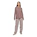 TRAMAS+ Pigiama Donna 100% Cotone, Pigiama Lungo Donna, Completo Maglia Maniche Lunghe e Pantaloni Lunghi con Vita Regolabile - M, Dimitri Berenjena