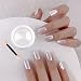 White Chrome Nail Art Powder Holographic Pearl Manicure Pigment Solid Shell Moonlight Nails Glitter Powder with Applicator Tool