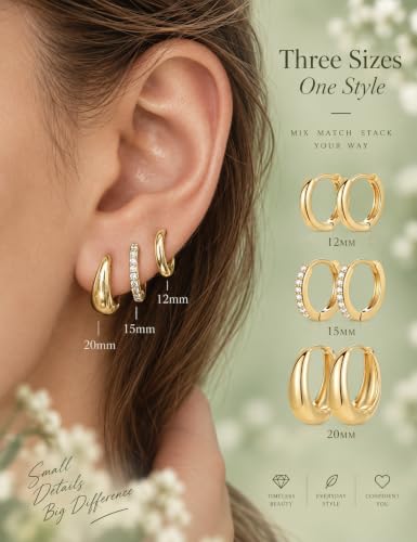 9 Pairs Small Gold Earrings - image 5