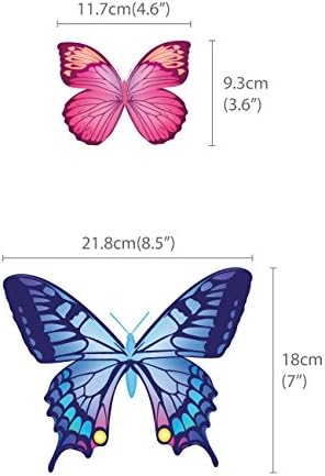 DECOWALL BS-1302 30 Vibrant Butterflies Kids Wall Stickers Decals Peel and Stick Removable for Nursery Bedroom Living Room Art murals Decorations