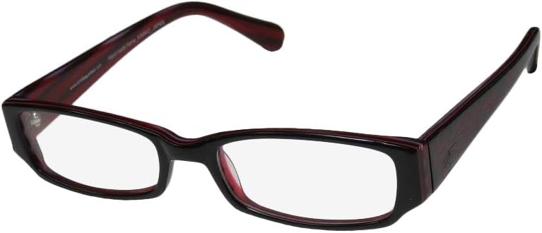 Kimiko803 For Ladies/Women Designer Full-Rim Shape Style Trendy Made In Japan Eyeglasses/Spectacles (50-17-0, Black/Red)