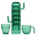 UHAPEER Juego de 6 vasos de agua de cactus, vidrio verde natural, vaso apilable, vasos de vidrio reutilizables, vasos de estilo único, vasos de agua y limonada, vasos de té helados (250-300 ml)