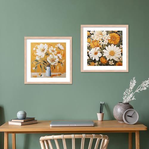 Image of kotart - flower pot wall art Paintings wall hanging for home decoration, Wall frames for home decor Set of 2 Multicolo Size- (10x10) (13x13 inch, I)