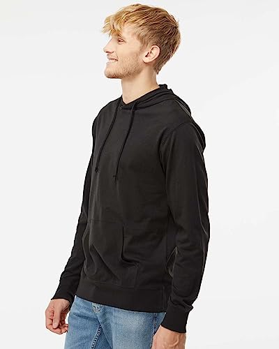 Independent Trading Co Lightweight Hooded Pullover T-Shirt Charcoal Heather M3