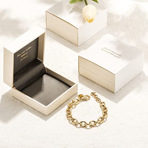 CIUNOFOR Multiple Selection Link Bracelet Designer Brand Inspired Antique Women Jewelry Cable WireVintage Valentine's Day Wide Cuban Curb Link Bracelet Stainless Steel Adjustable Chain for Men and Unisex adults.3