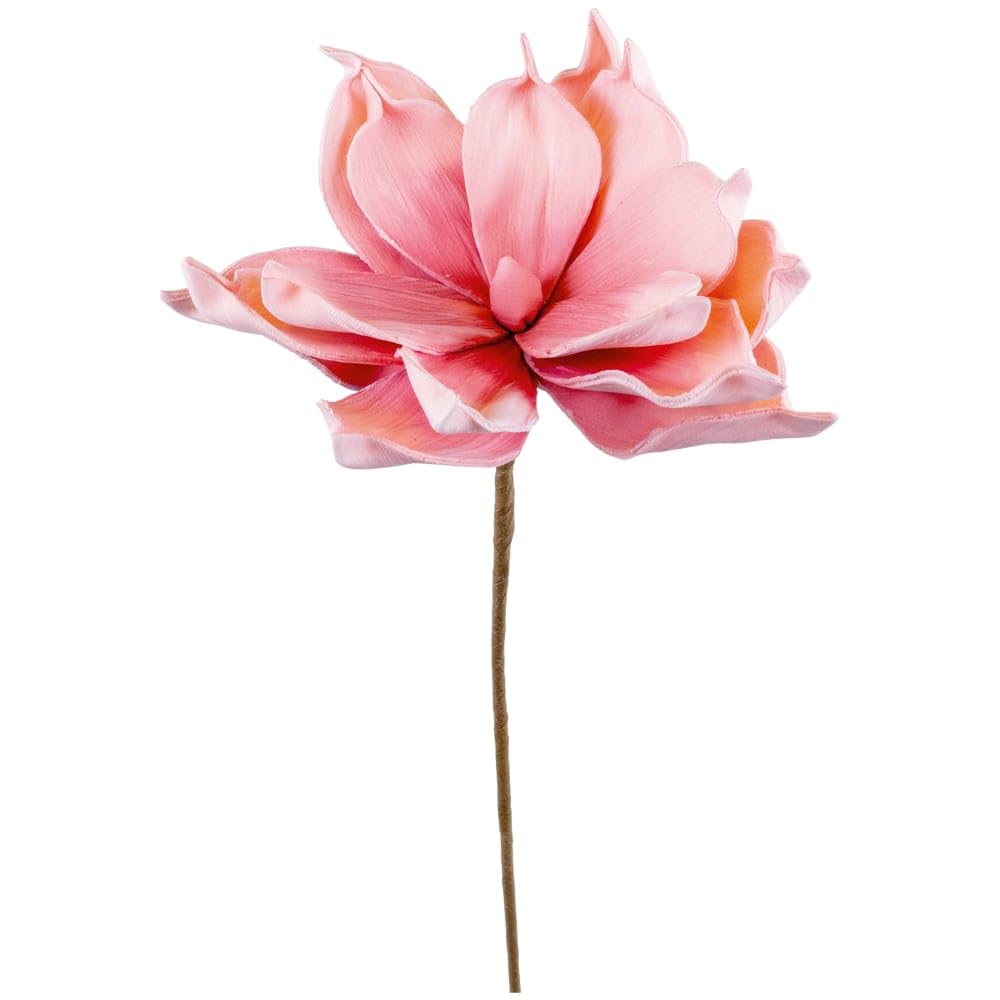 Magnolia Artificiale In Gommapiuma Matches21 | Fiore D'arte Grigio E Bianco, Altezza 65 Cm, Diametro 12 Cm, Decorazione Matrimonio