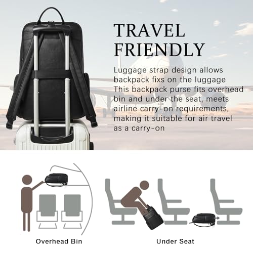 Mochila de cuero para laptop de mujer 17" miniatura 5