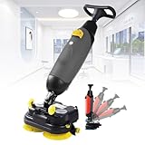 ExoticaBlend Fregadora de Pisos Eléctrica, Pulidora y Abrillantadora de Pisos Comercial con Operador a Pie, Rotación de 360°, 2 Cepillos de 250 W y Tanques Dobles de 4,5 l y 7,5 l Grey
