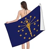 Realizzato in microfibra di alta qualità, questo asciugamano con bandiera dello stato dell'Indiana assorbe l'umidità più velocemente del normale cotone e si asciuga rapidamente. Ideale per giornate in spiaggia, gite in piscina e uso post-doccia, ti mantiene asciutto e confortevole evitando gli odori umidi.