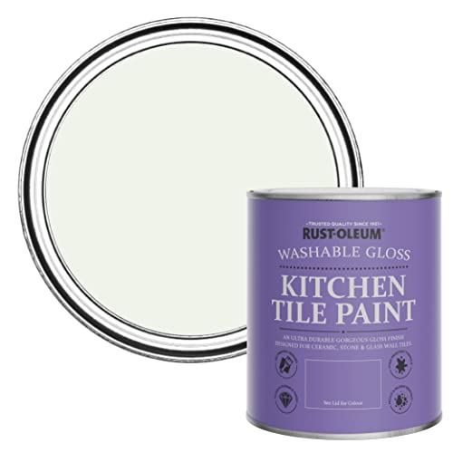 Rust-Oleum White Water-Resistant Kitchen Tile Paint in Gloss Finish - Steamed Milk 750ml