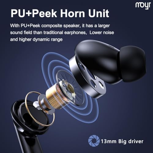 Image of moyr Vibe Wireless Earbuds, 56 Hrs+ Playtime, Dual Mic for HD Calls, Smart Touch Control, ANC+ENC Technology, Supports AAC /SBC, Stable and Comfortable Wear (Black)