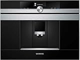 Frequenz (Hz): 50/60 Hz Siemens CT636LES1 iQ700 Einbau-Kaffeemaschine / sensoFlow System / Intelligent Heater Inside / OneTouch Function / calc’nClean / autoMilk Clean /2 Tassen, edelstahl