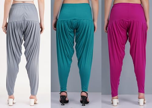 Image of Buy That Trendz Patiala Pant Combo Pants for Womens Pack of 3 Viscose Patiyala Salwar Bottoms