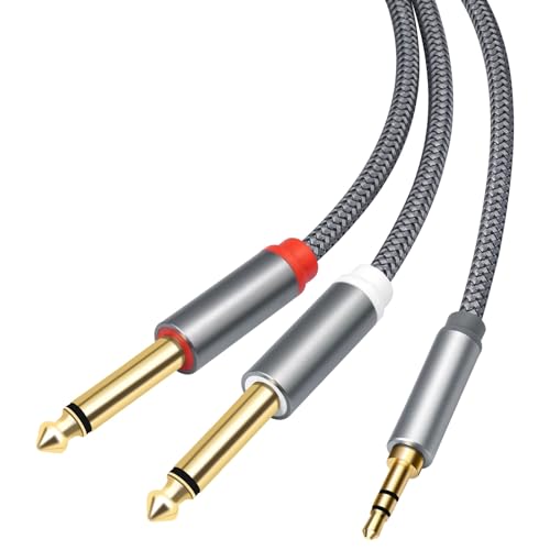 Cable de 3.5 mm a doble 6.35 mm para reproducción simultánea de audio en dos altavoces activos