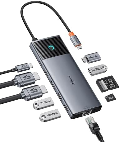 Baseus Docking Station Dual Monitor for Dell/HP/Lenovo Grey