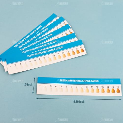 Image of AUEAR, 20 Pack Teeth Shade Guide Whitening Chart Tooth Color Cards White