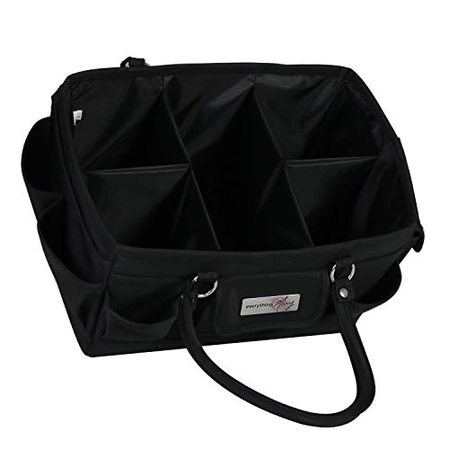 Image of Everything Mary Deluxe Store & Tote Organizer - Black Craft Caddy with Handle - Collapsible Bag for Sewing, Scrapbooking, Art Supplies & DIY Project Organization