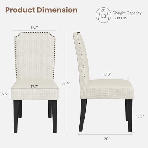 Image of Garvee Small Dining Table Set for 2, 31.5 in Farmhouse Round Kitchen Table with No-Wobble Adjustable Leveling Feet, 2 Upholstered Padded Chairs, 3-Piece Dinette Set for Small Spaces, Natural Wood