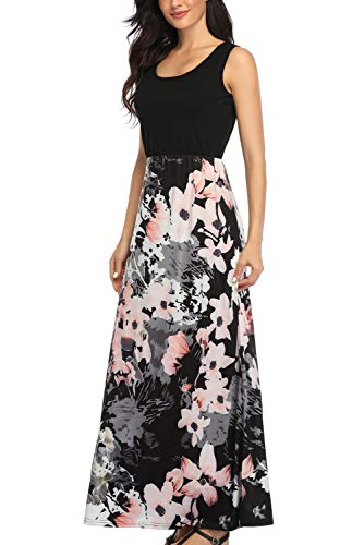 Image of Lacavocor Womens Summer Maxi Dress Tank Top Sleeveless Long Dresses