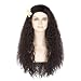 Unisex Women 80cm Long Curly Dark Brown Hair Halloween Cosplay Costume Wig for Girl