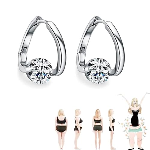 MagneTherapy Germanium-Ohrringe Germanium-Ohrringe Lymphdrainage-Ohrringe Geeignet Für Alle Arten Von Freizeitkleidung. (Silver)