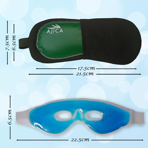 Image of Aqua Ice Face & Eye Cooling Gel Pad and Aloe Vera Gel Mask Ice Pack for Face and Eye Patches Remove Dark Circles, Fatigue Cool Eyes Patch Pads Eye Care | Facial Skin Refresh Face Mask for Hot & Cold Therapy (Aloe Eye Cooling Pad, Blue Hole Eye Mask)