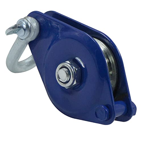 Umlenkrollen Einzelflaschenzug Stahlseil Edelstahl Heberolle - U FöRmiger LäUfer Gerichtete Riemenscheibe Geeignet Fabriken Minen Landwirtschaft Energiebau Docklager Frachtheben Blau Tragkraft 300kg