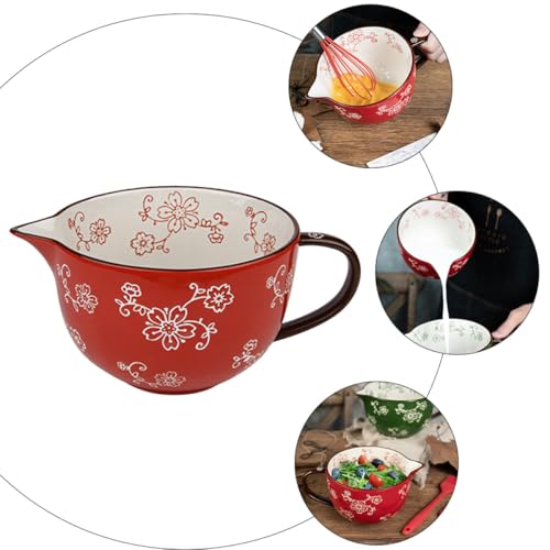 Tazón Mezclador Cerámico Rojo para Cocina GANAZONO miniatura 6